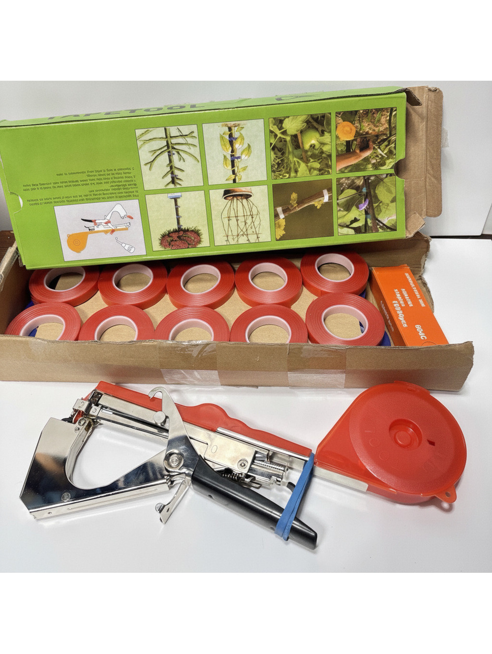 Plant Tying Machine Tool - Upgraded Lightweight, 20 Tapes,1 Box Staples,OPEN BOX